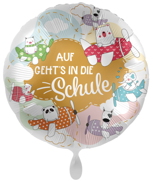 Folienballon - Auf geht's in die Schule! - ø 43cm